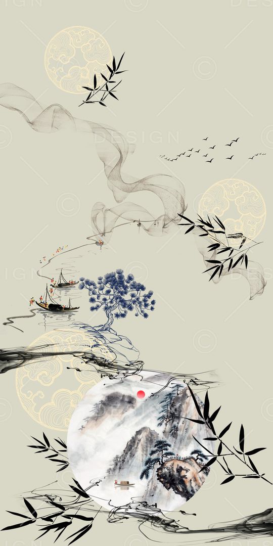 中国风印花花型图片