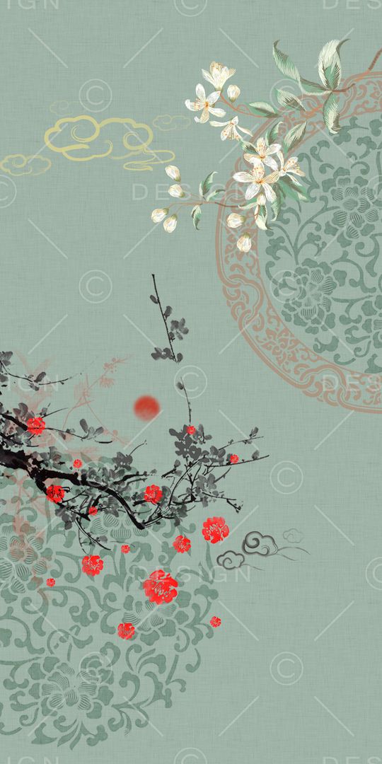 中国风印花花型图片