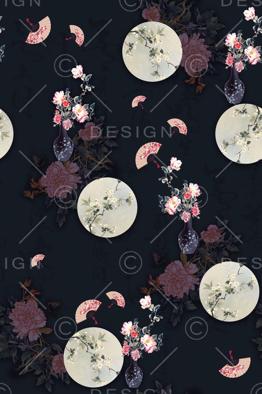 中国风印花花型图片