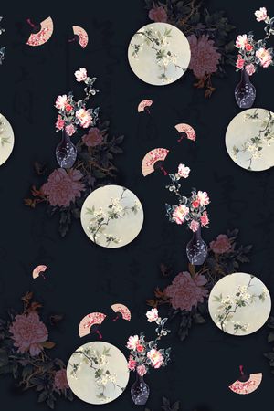 中国风印花花型图片