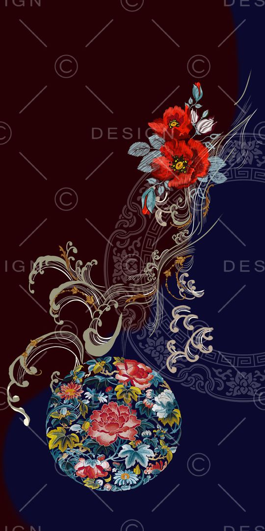 中国风印花花型图片