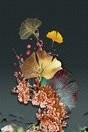 中国风印花花型图片