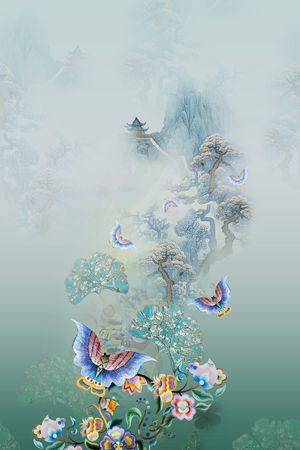 蝴蝶印花花型图片