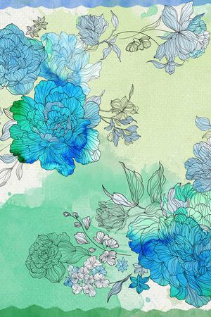 牡丹印花花型图片