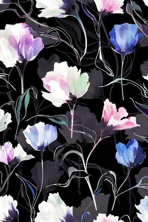 真丝印花花型图片
