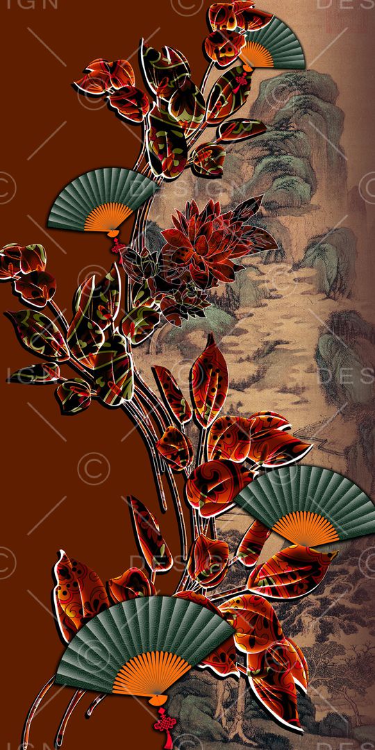 中国风印花花型图片
