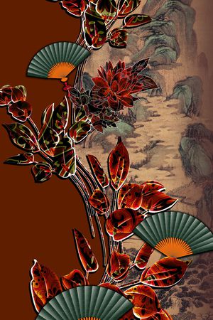 中国风印花花型图片