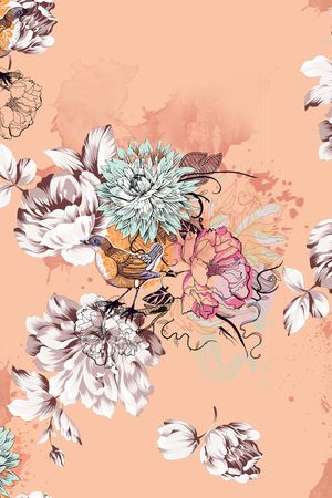 菊花印花花型图片