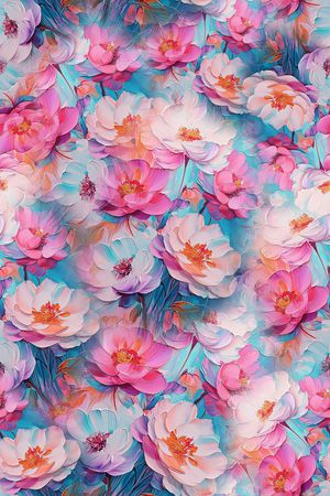 油画花型印花花型图片