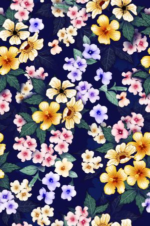 平面花卉印花花型图片