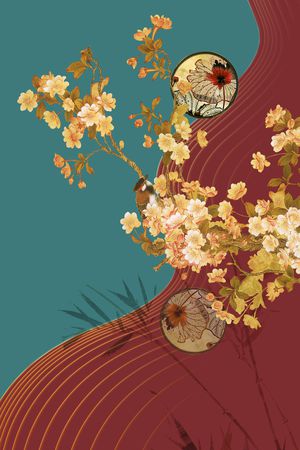 中国风印花花型图片