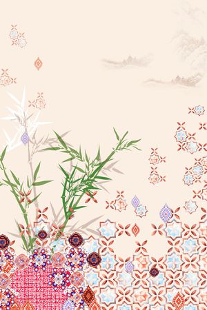 中国风印花花型图片