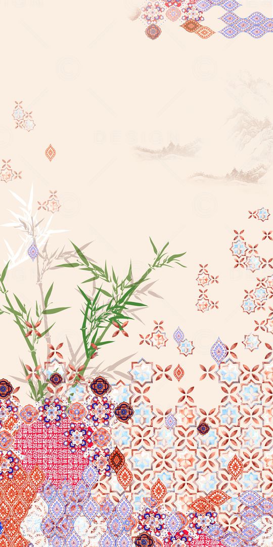 中国风印花花型图片
