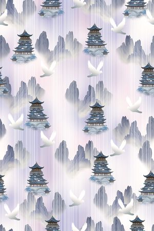 中国风印花花型图片