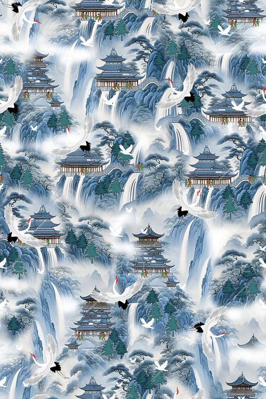 中国风印花花型图片