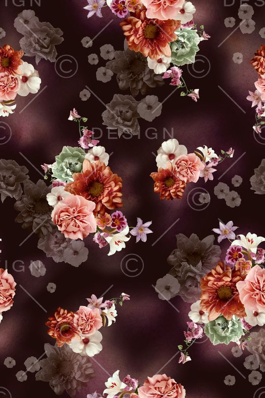 影花印花花型图片