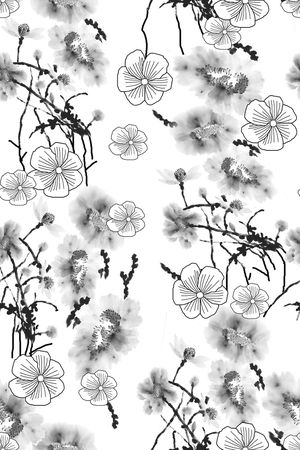 满版散花印花花型图片