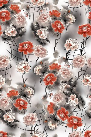 满版散花印花花型图片