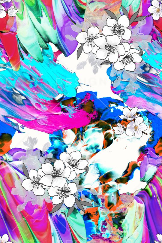 晕染肌理印花花型图片