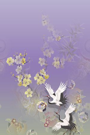 旗袍印花花型图片