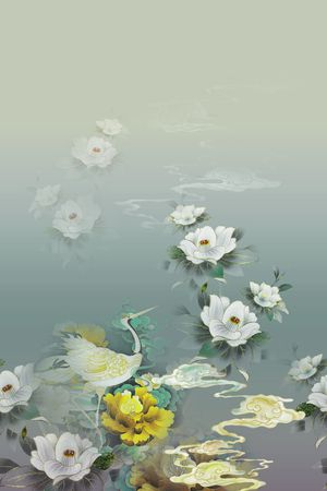 旗袍印花花型图片