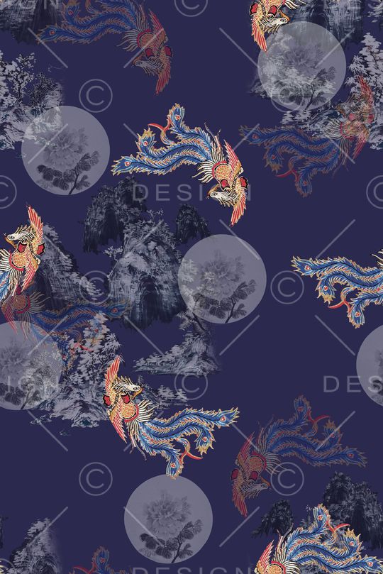 中国风印花花型图片
