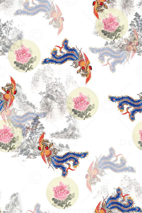 古典花纹印花花型图片