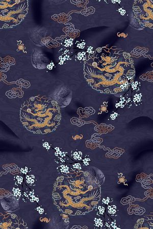 中国风印花花型图片