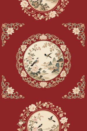 中国风印花花型图片