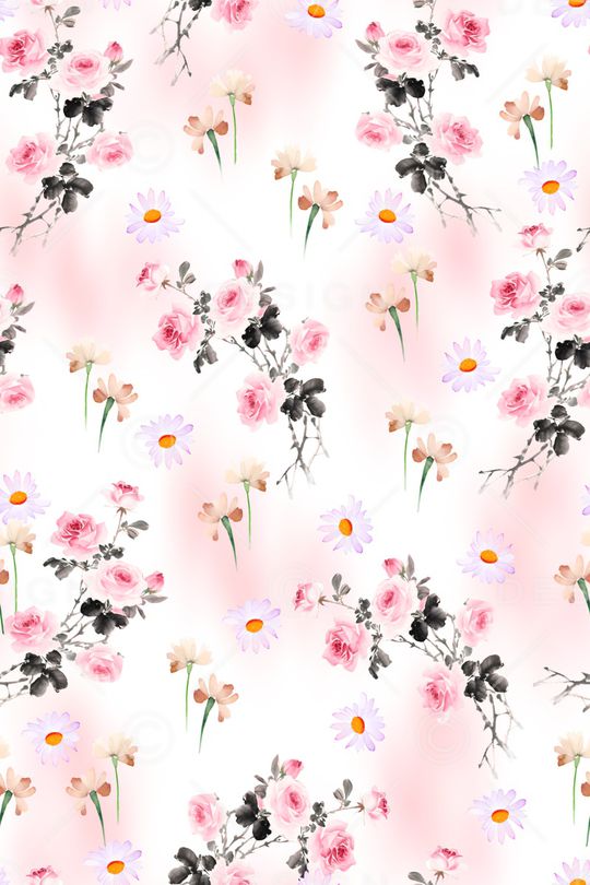 满版散花印花花型图片