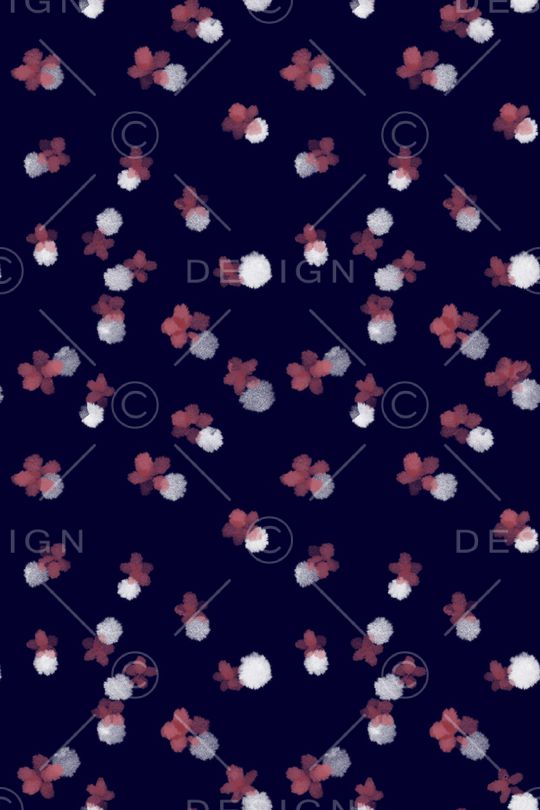 黑底花卉印花花型图片