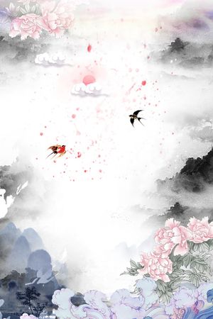 水墨风印花花型图片