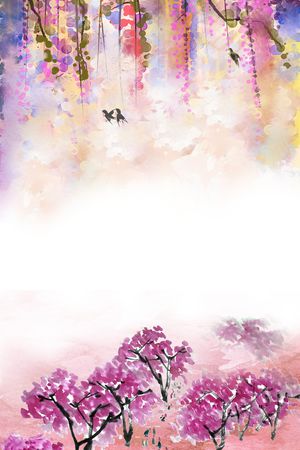 水彩印花花型图片