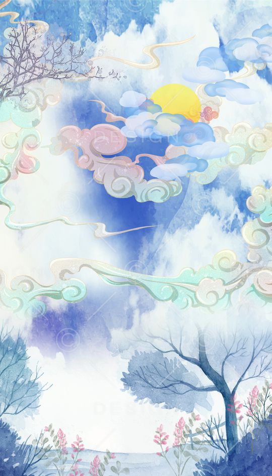 晕染肌理印花花型图片