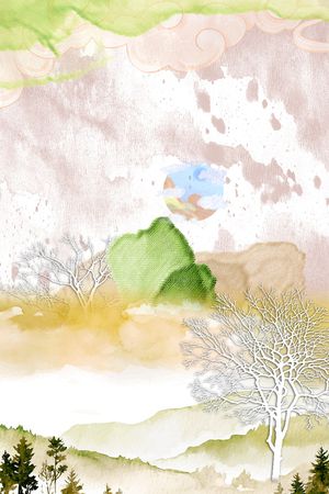 水彩印花花型图片