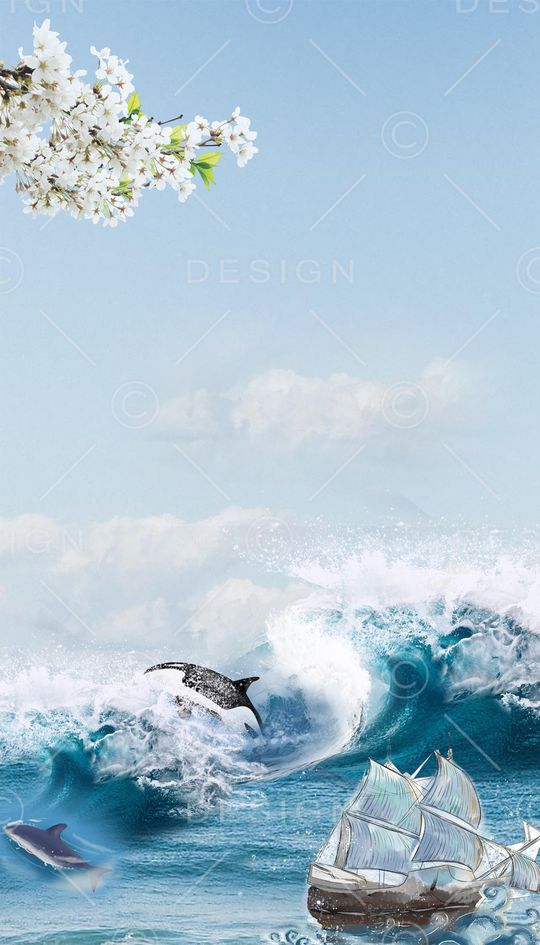 海浪印花花型图片