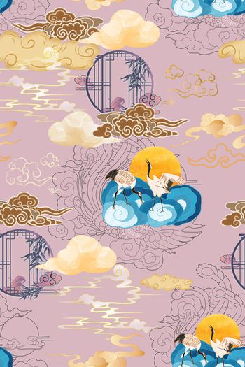 中国风印花花型图片
