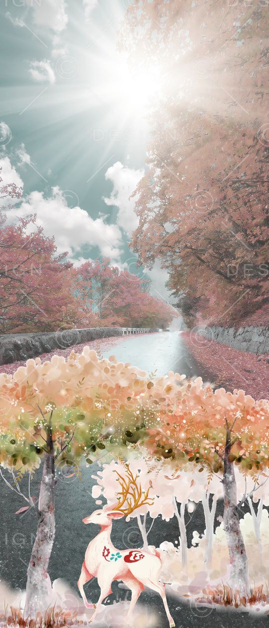 水彩印花花型图片