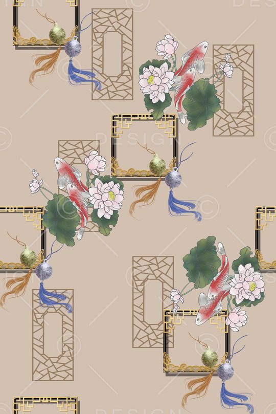 古典花纹印花花型图片