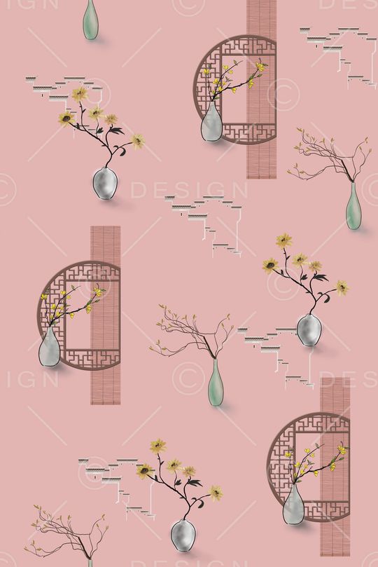 建筑印花花型图片
