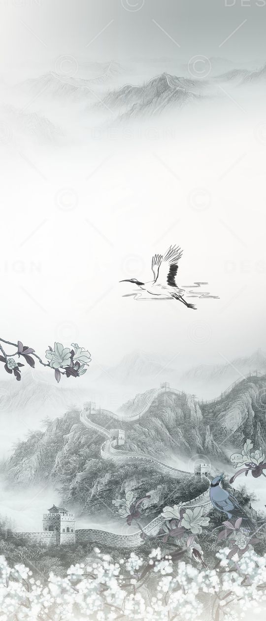 仙鹤印花花型图片