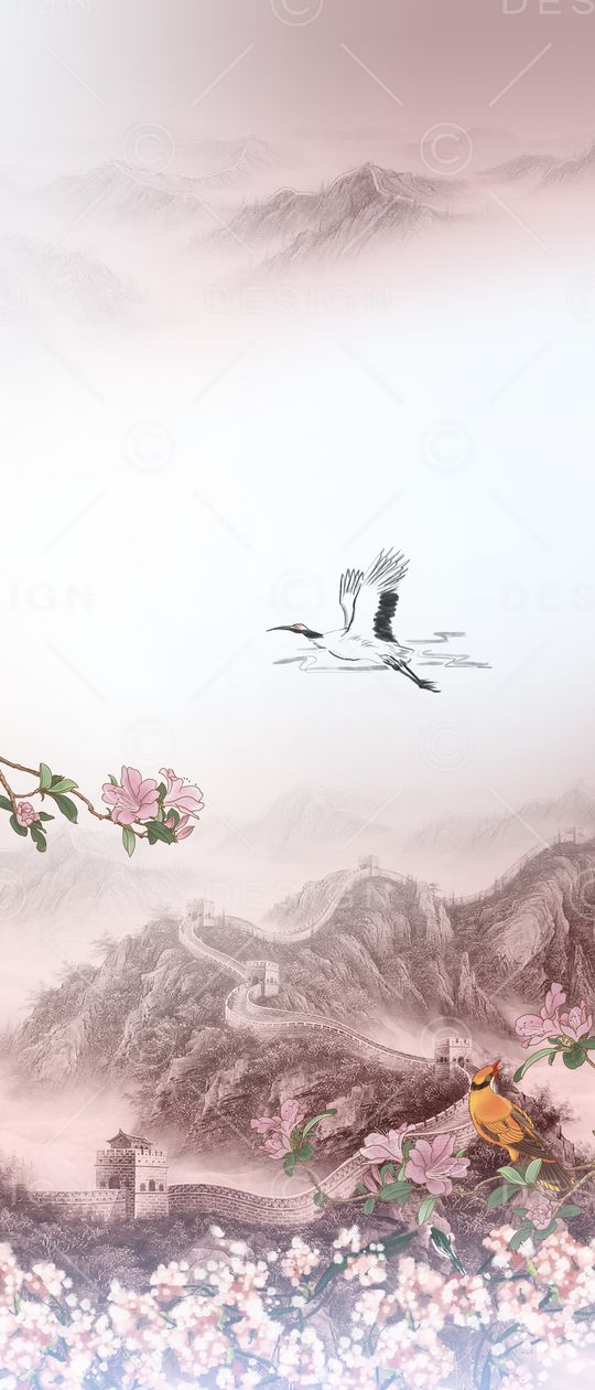 仙鹤印花花型图片