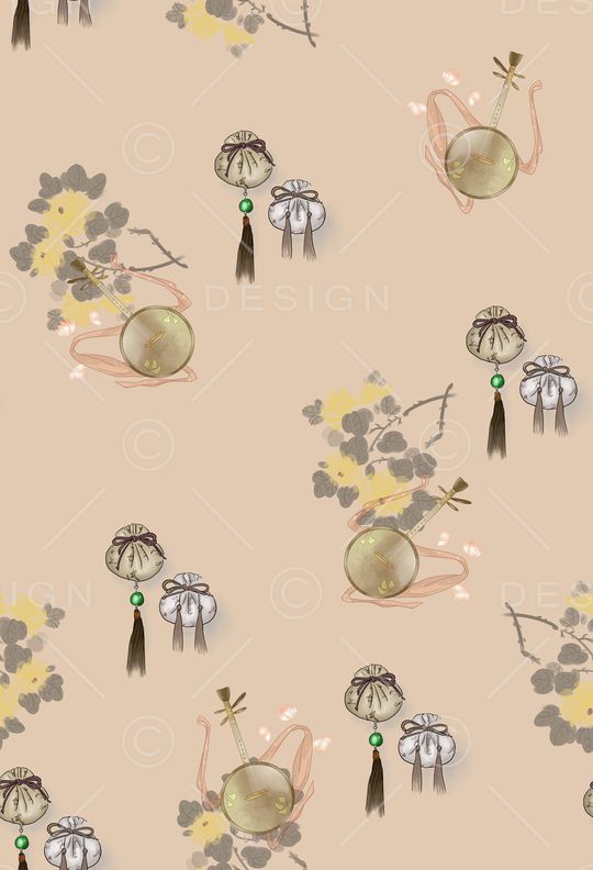 中国风印花花型图片
