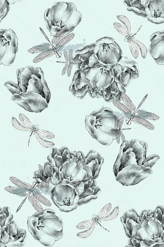 蜻蜓印花花型图片