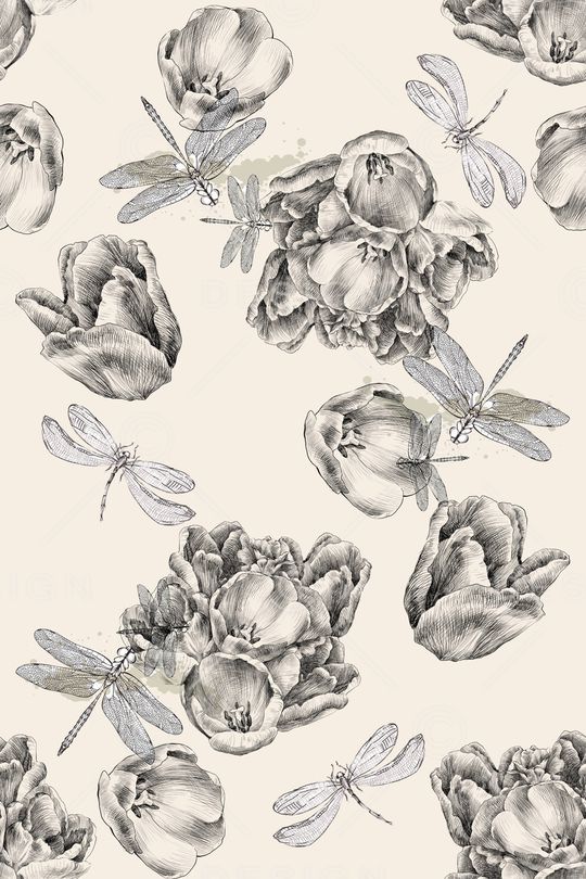 蜻蜓印花花型图片