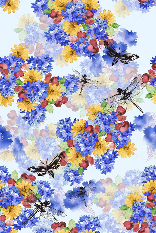蜻蜓印花花型图片