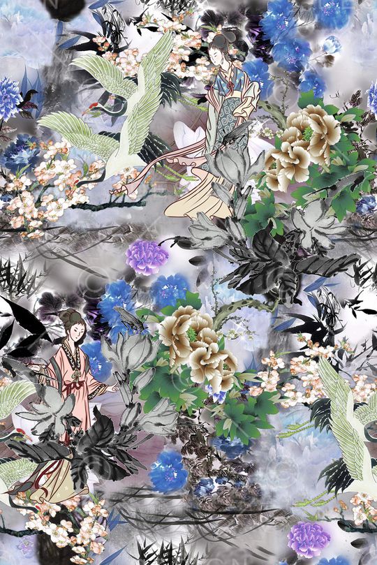 梅花印花花型图片
