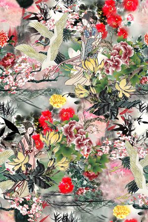 梅花印花花型图片
