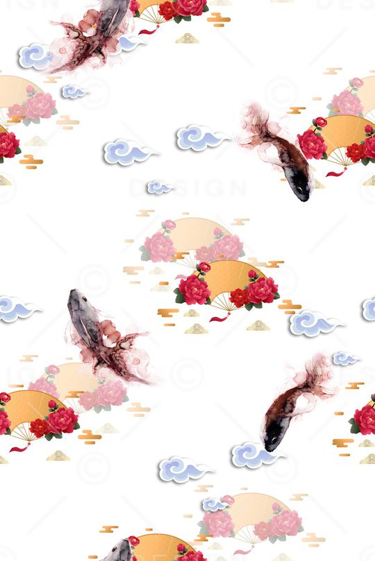 扇子印花花型图片