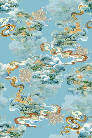 祥云印花花型图片